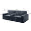Canapé à compression 91,7 po sans pattes, velours côtelé moelleux avec porte-gobelets intégrés et poche de rangement latérale pour le salon-133411839-133411840