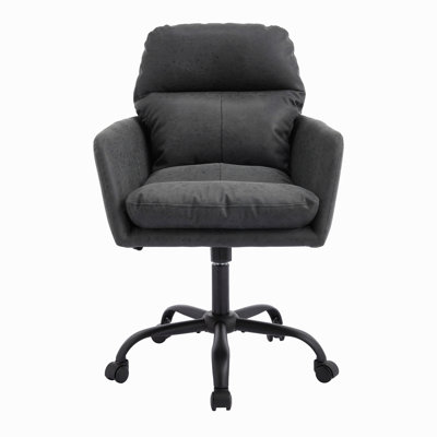 Cuir artificiel, cuir synthétique, base noire, hauteur réglable, convient au bureau, à la chambre à coucher, à la coiffeuse et à d'autres environnements. Une chaise de bureau
