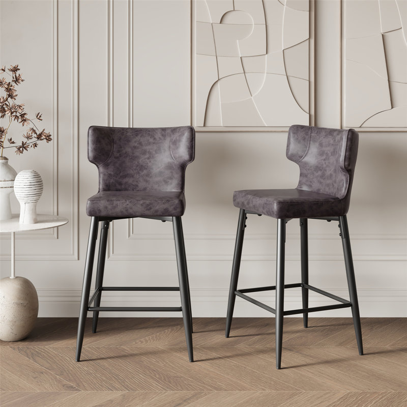Dejon Bar Stools Set of Two, Gray