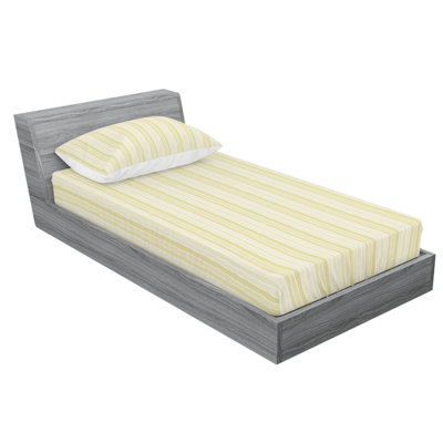 Drap-housse rayé en microfibre 100% coton