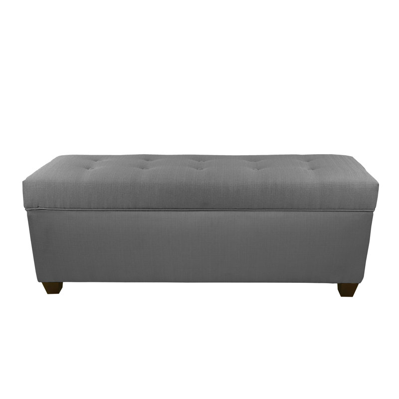 Banc de rangement à couvercle rabattable Hayworth, Gris clair
