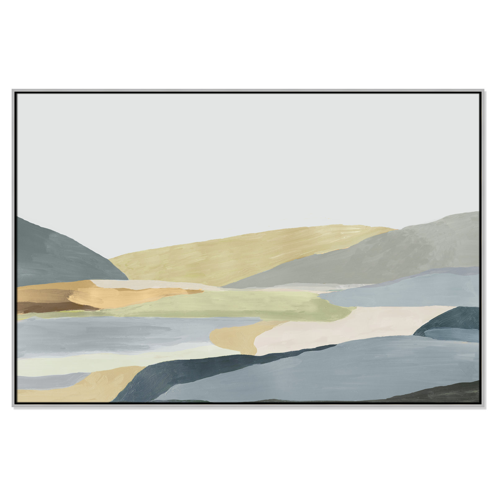 Blair "Warm Hills II" Painting, 41.5" H x 61.5" W x 2" D, Silver Canvas