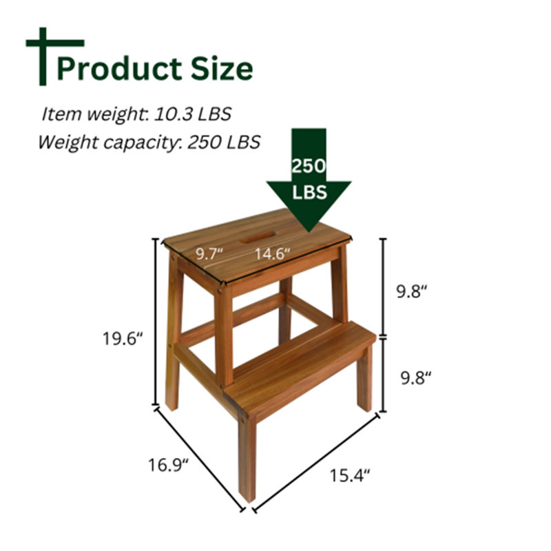 Adonijah 2 - Step Wood Step Stool