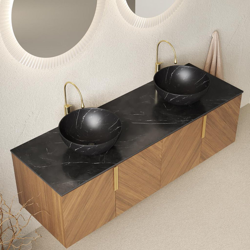 Meuble-lavabo de 60 po avec lavabo en céramique