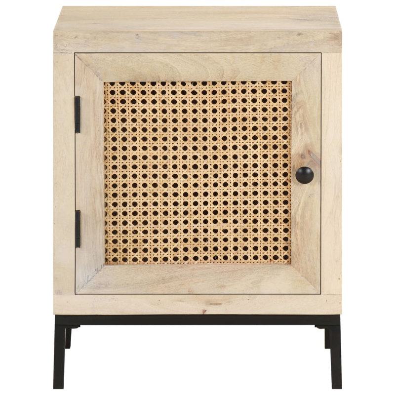 Bedside Cabinet Bleached Mango Wood Solid Mango Wood Rustic Bedroom Storage Cabinet