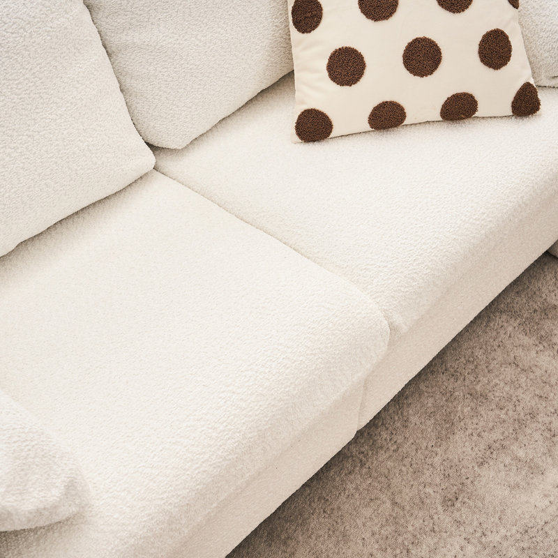 2 en blanc avec revêtement en chenille et mousse haute stable pour un confort familial