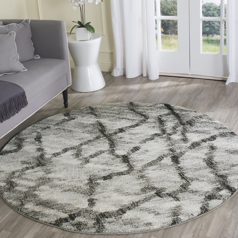 Tapis abstrait Retro 2144 Performance, Tapis de couloir 2 pi 3 po x 7 pi, Gris