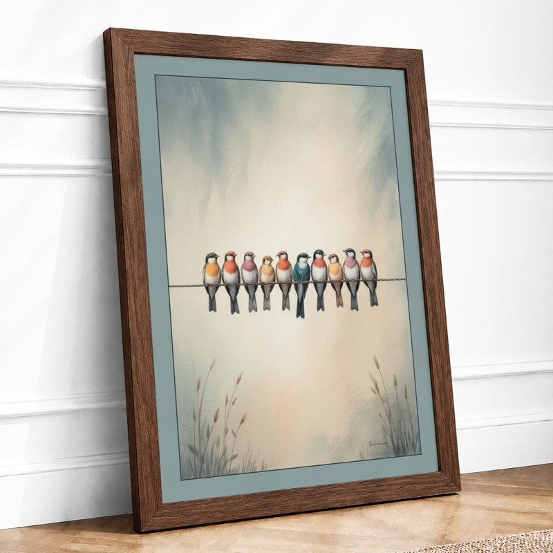 Ten On A Wire Minimalist - Print, Walnut, A1 - 84.1 x 59.4 cm