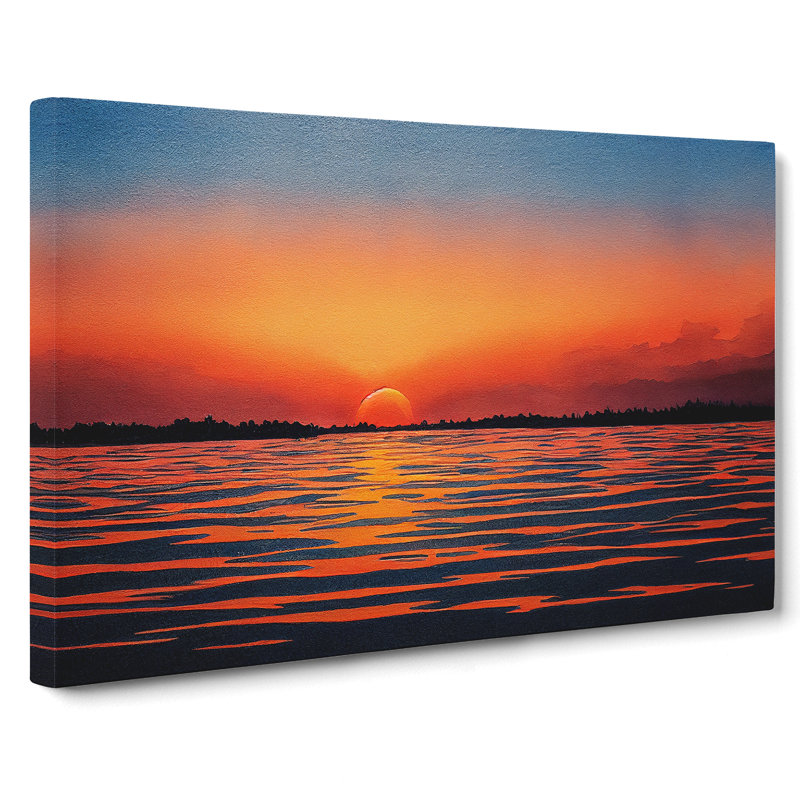 Brave Sunset Seascape - Wrapped Canvas, 40cm H x 60cm W x 3cm D