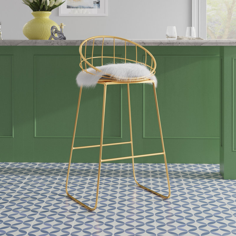 Ljuda Upholstered Counter Stool with Metal Frame