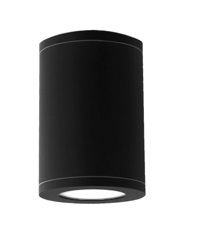 Plafonnier encastré cylindrique 4,92" 1-light Tube, H 11,75 po x l 7,87 po x P 7,87 po, Noir, 46