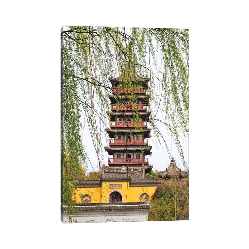 Haogu Pagoda Temple on the South Lake, Jiaxing, Zhejiang Province, China 1 Piece Wrapped Canvas Wall Art