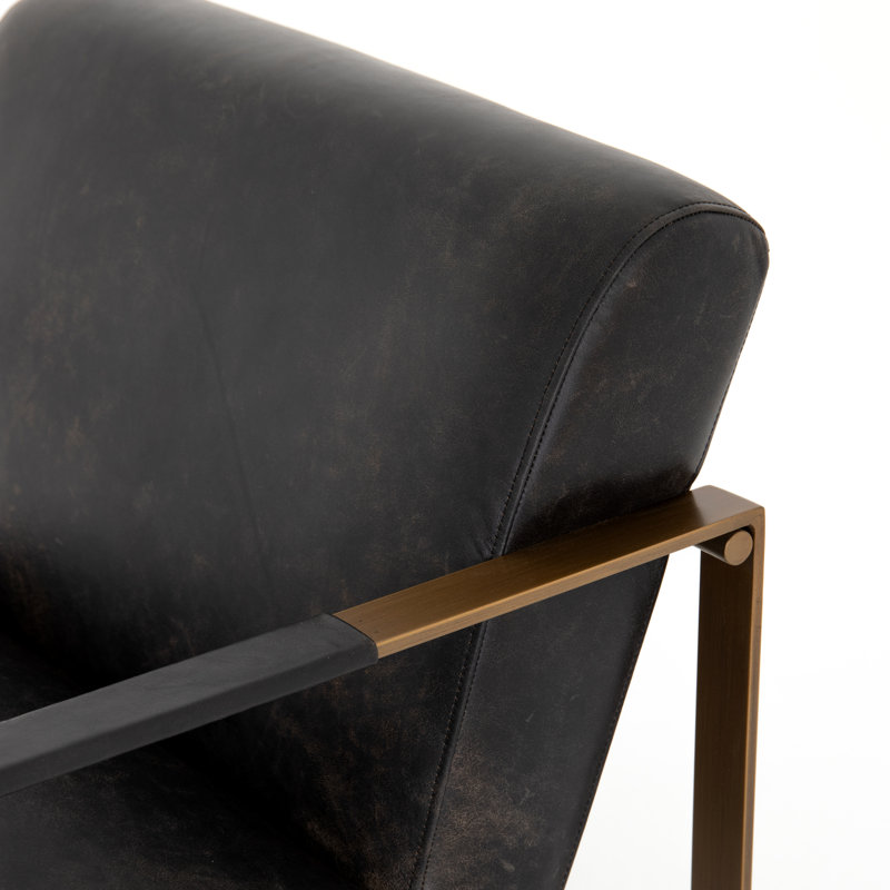 Jules Armchair, Realto Ebony Top Grain Leather