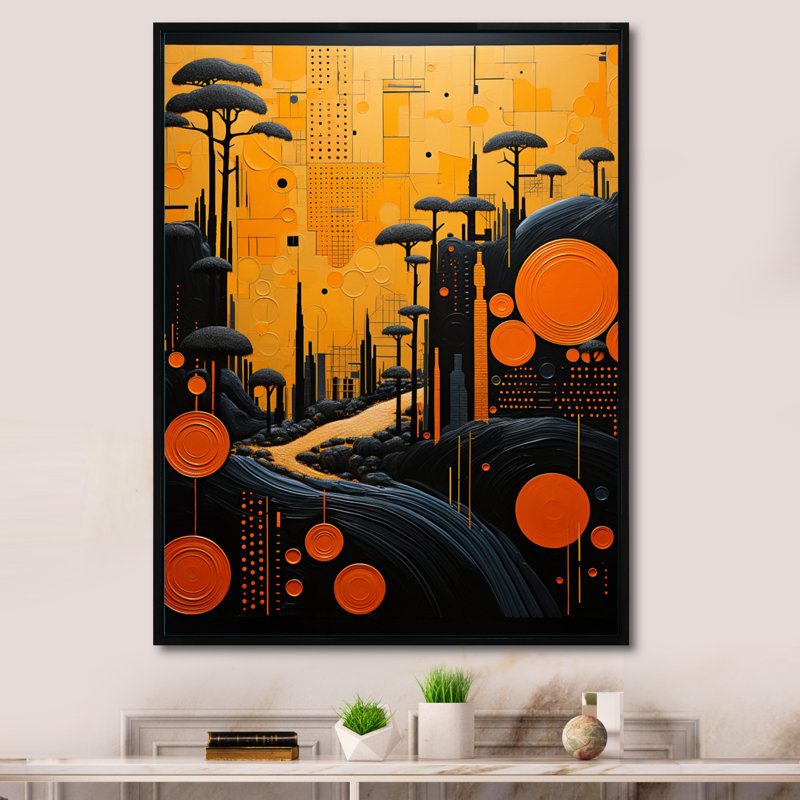 «Fadri African Tribal Rhythms Pastoral I», reproduction d'art sur toile, H 32 po x l 24 po x P 1 po, Cadre noir