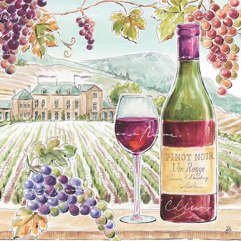 «Wine Country IV» par Daphne Brissonnet, reproduction d'art sur toile tendue, H 30 po x l 30 po