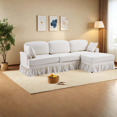 Canapé modulaire en bois 103,15 pouces Chenille