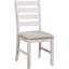 Ensemble de salle à manger 7 pièces, table rectangulaire en bois et 6 chaises, gris-blanc/brun, assises recouvertes de tissu, blanc brun, chaises