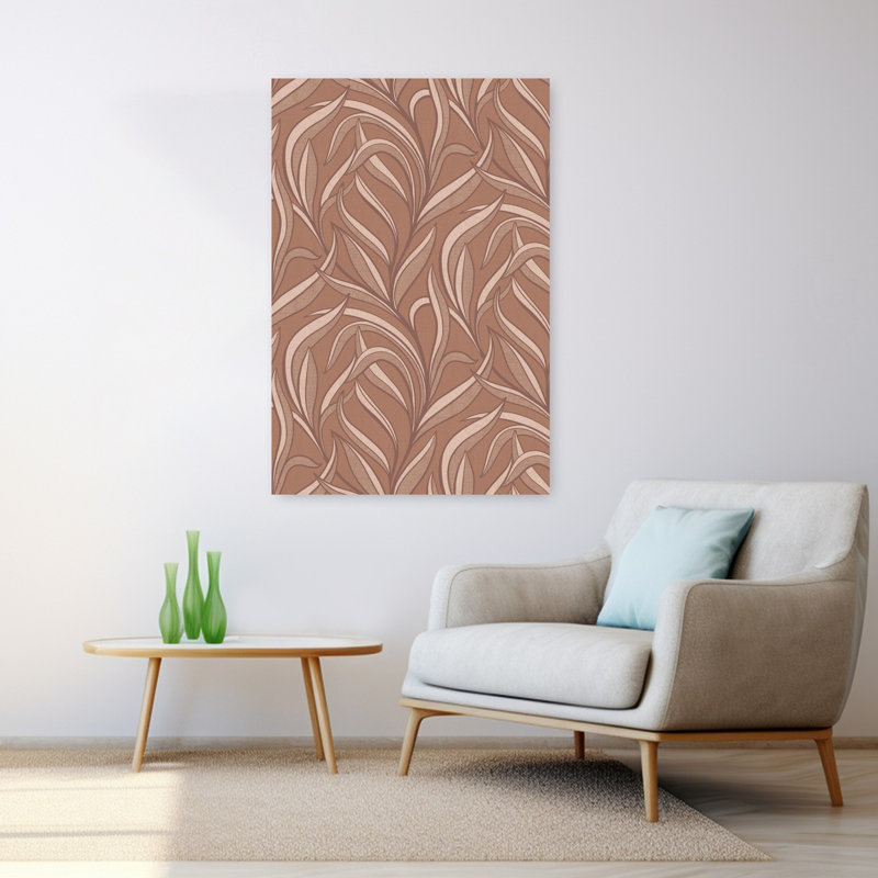 Art contemporain contemporain serein abstrait paysage nature, H 48 po x l 32 po, Brun