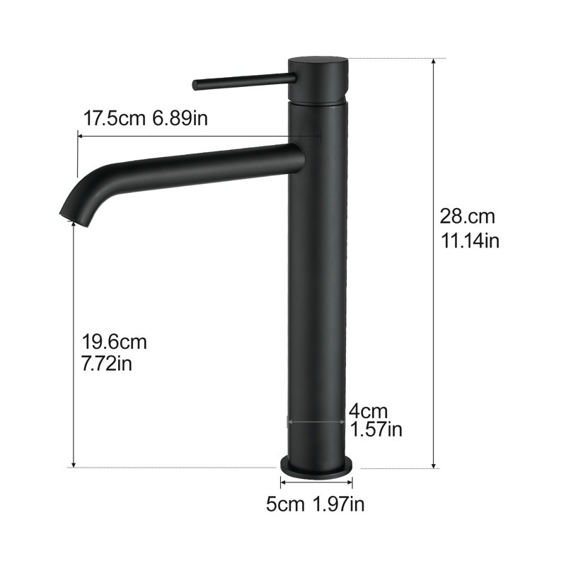 Single-Hole Single-Handle Bathroom Faucet, Matte Black