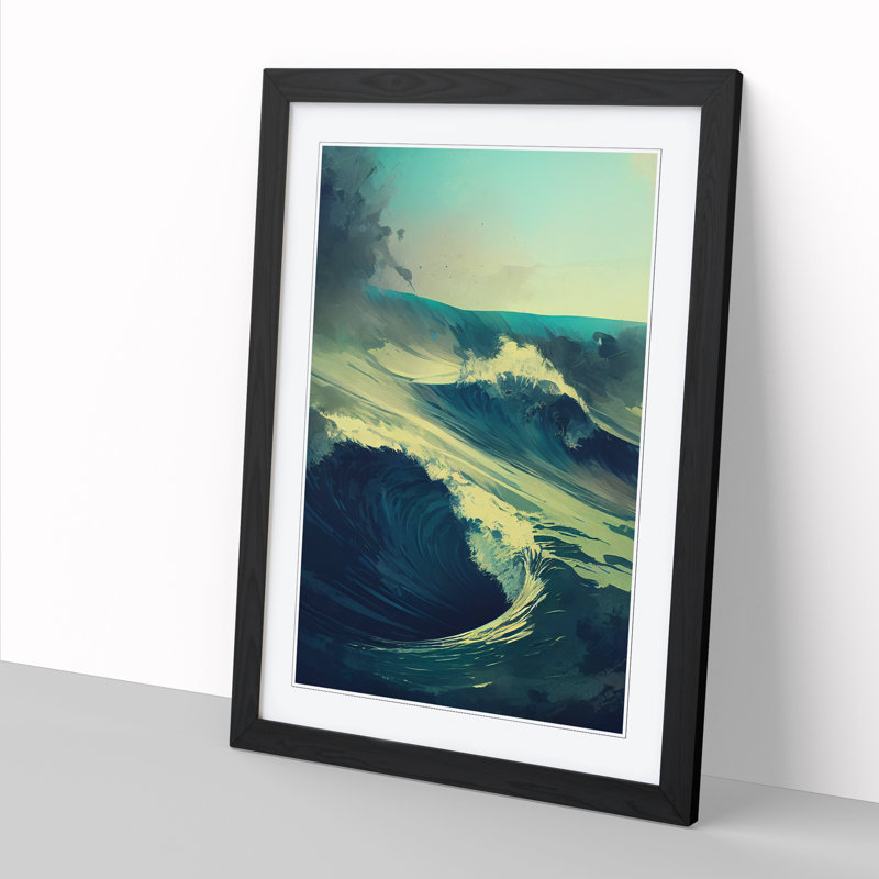 Wave Vol.1 - Single Picture Frame Painting, 64cm H x 46cm W x 2cm D, Oak