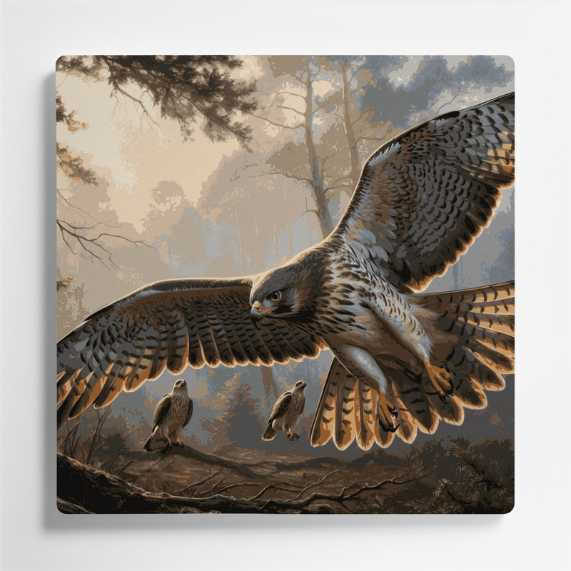 Art mural en métal oiseaux, Northern Goshawk, H 32 po x l 32 po