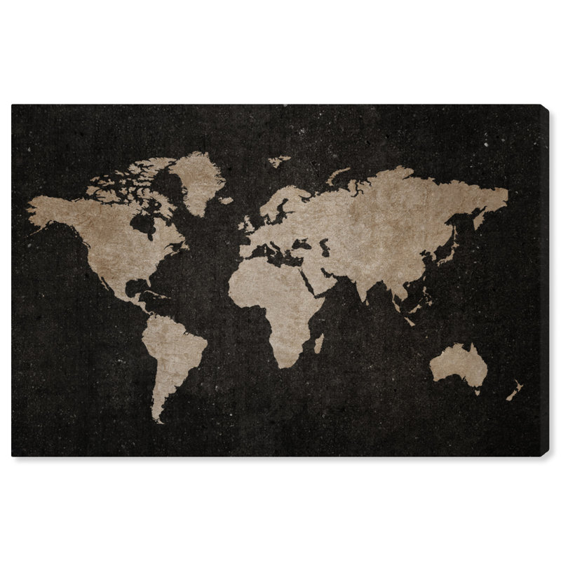 Carte du monde rétro - reproduction d'art, Toile tendue