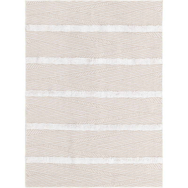 Dudziak Cotton Striped Indoor Rug, Rectangle 4'5" x 6'