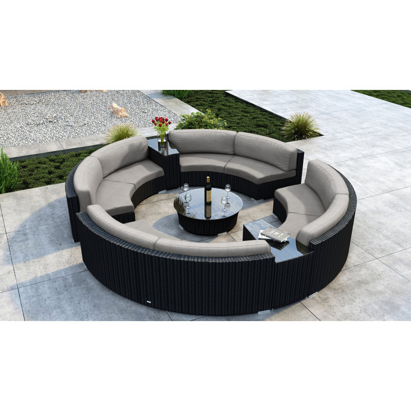 Ensemble de conversation modulaire avec coussins Sunbrella 7 pièces Thornaby, Argent coulé Sunbrella®