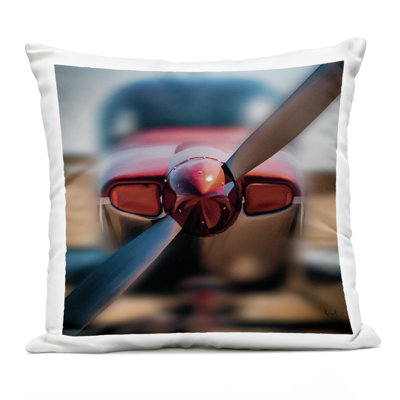 Coussin d'extérieur à imprimé hélice rouge, par Renel Peters