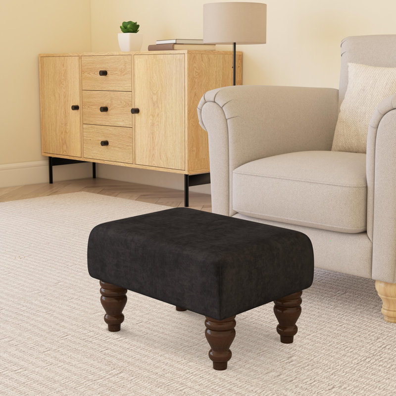Autryville Wood Turned Leg, Mahogany, Velvet, Jet Black
