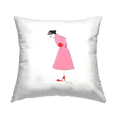 Coussin Stupell Industries Pink Glam Fashionista