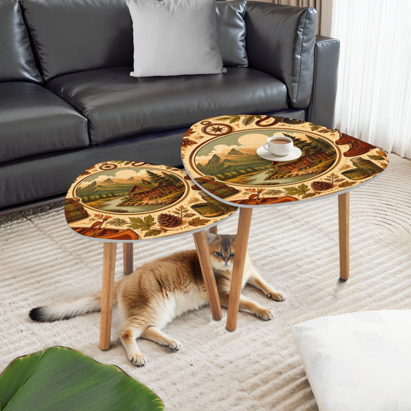 Ensemble de 2 tables basses gigognes Triangle