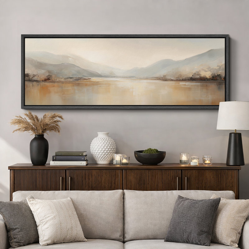 Grande impression sur toile encadrée, impression de paysage abstrait pour la décoration intérieure moderne, H 20 po x l 60 po