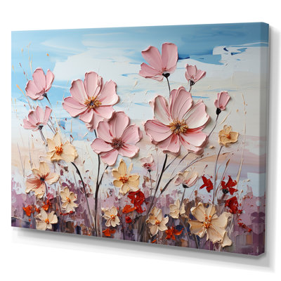 «Pink Pansies Blooming Field» sur impression sur toile