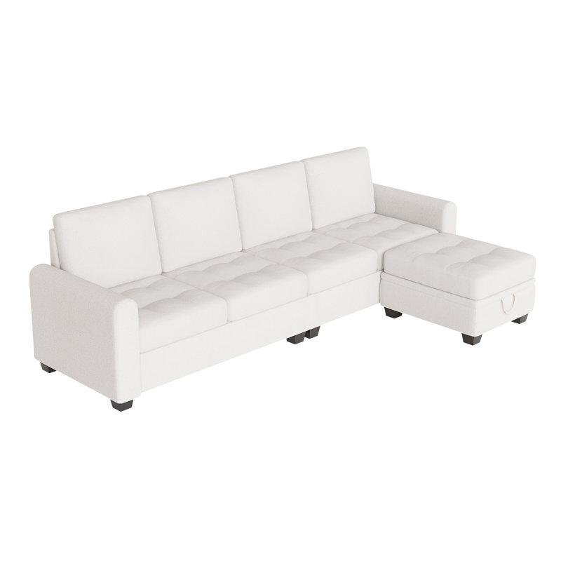 Canapé modulaire 100,3 po, canapé 5 places, canapé modulaire réversible en forme de L avec repose-pieds