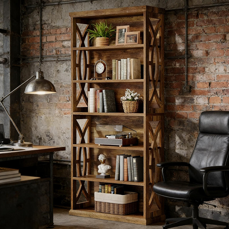 Classic Wooden Bookshelf,Elegant Display Shelves,Sturdy Freestanding Bookcase