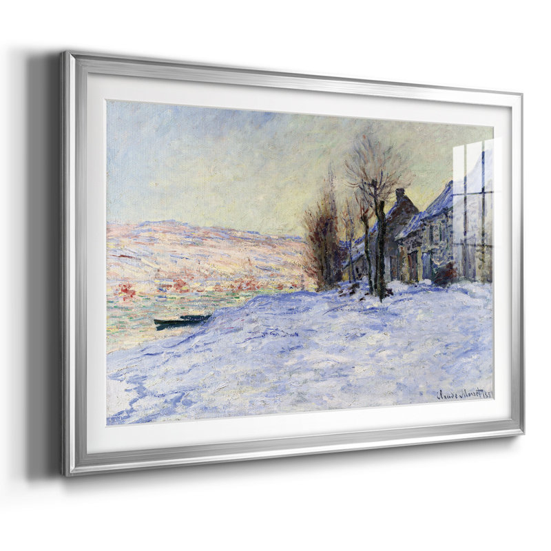 Monet, impression encadrée sur papier par Claude Monet, Argent, H 27 po x l 39 po x P 1,5 po