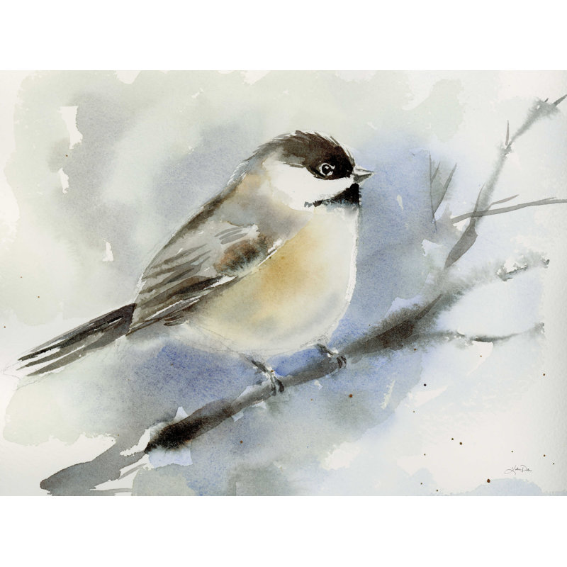 " Winter Chickadee " by Katrina Pete Painting Print, 36" H x 48" W  