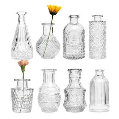 8-piece transparent vase set