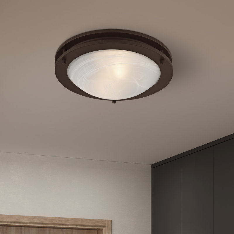 Plafonnier encastré 2 lumières Adrielle, Bronze, H 3,5 po x l 11 po x P 11 po