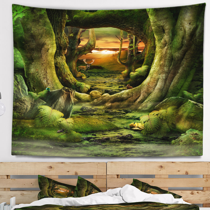 Tapisserie tunnel paradise green landscape, H 32 po x l 39 po