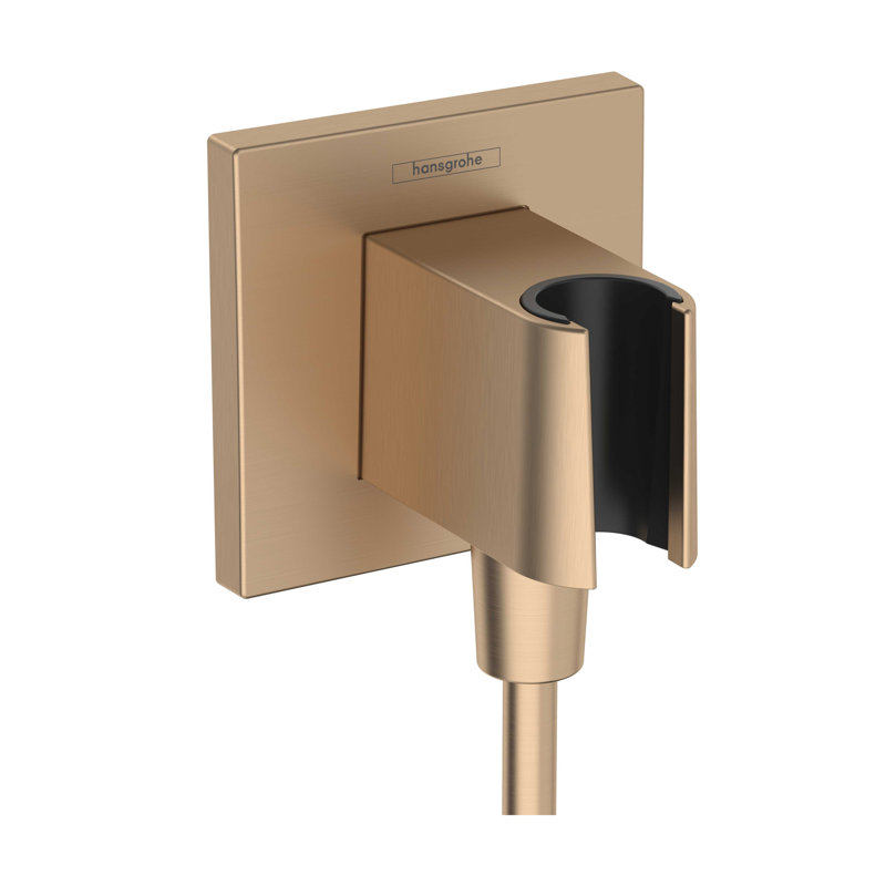 hansgrohe FixFit E Wall Outlet with Handshower Holder, Brushed Bronze