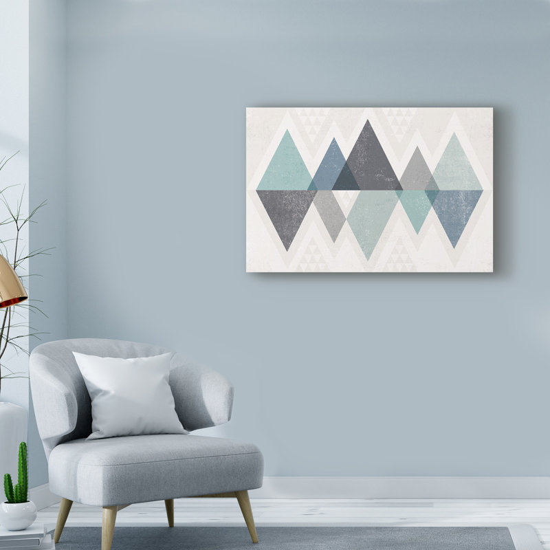 Art sur toile Guarani «Mod Triangles II Blue», H 30 po x l 47 po x P 2 po