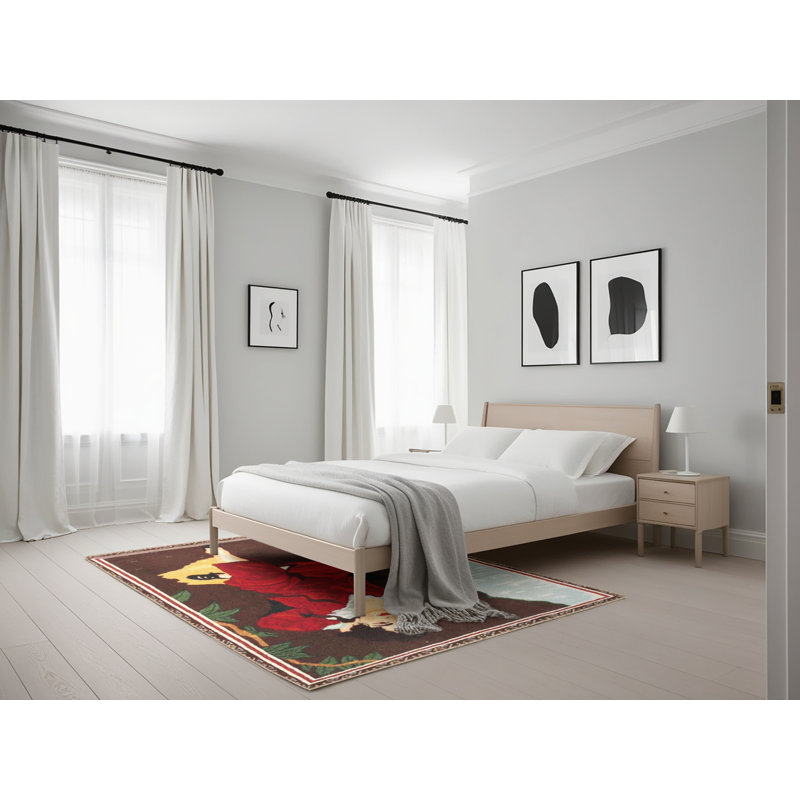 Tapis traditionnel brun / rouge Coolnagoppoge, Rectangle 5 pi x 7 pi