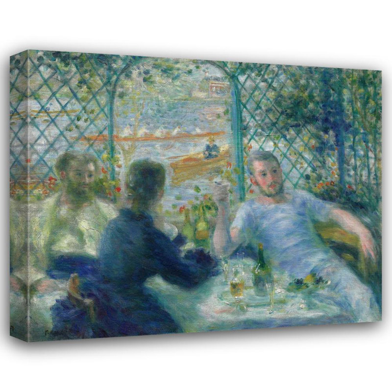 "Repas au restaurant Fournaise" par Pierre-Auguste Renoir - Toile tendue avec châssis, H 48 po x l 33 po