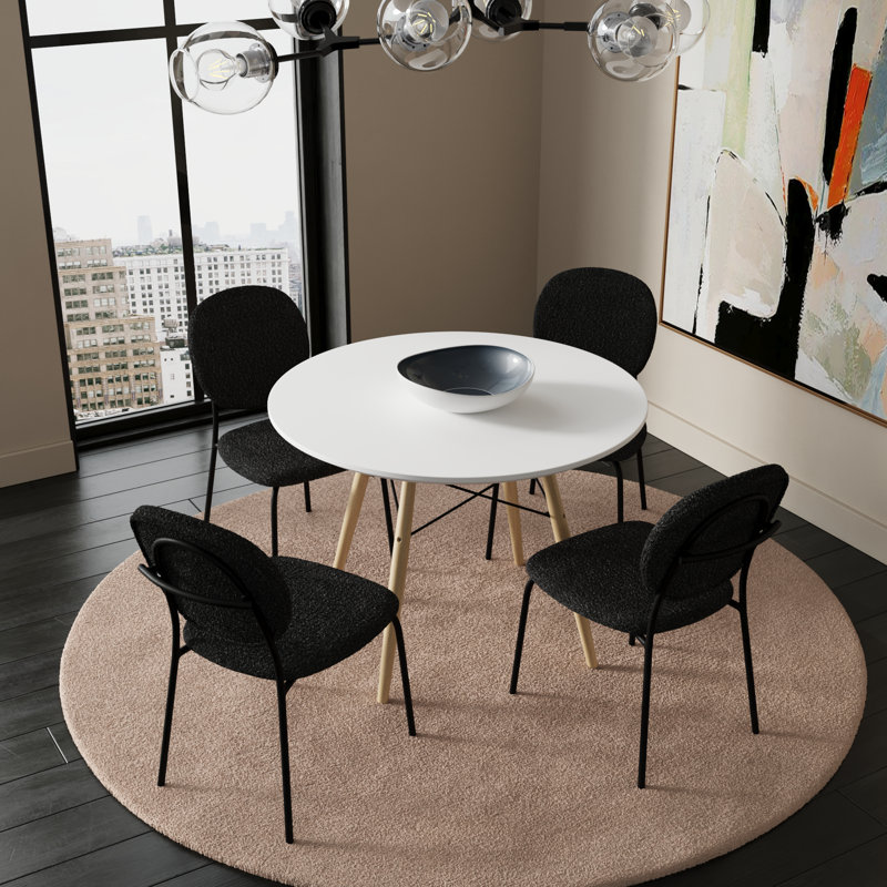Chanston 4 - Person Four Leg Dining Set, Black