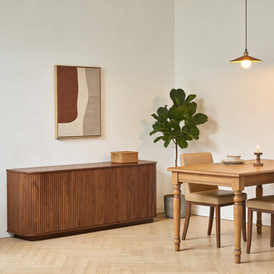 Sideboard Storage Cabinet TV Stand with wave pattern Buffet Cabinet