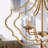 4-Light Gold Open Frame Chandelier with Glass Shades, Adjustable Chain for Dining & Foyer