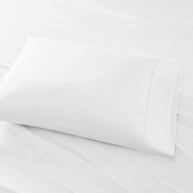 Ensemble de draps en mélange de coton 800 fils, Ensemble de draps pour grand lit + 1 drap-housse +, Blanc