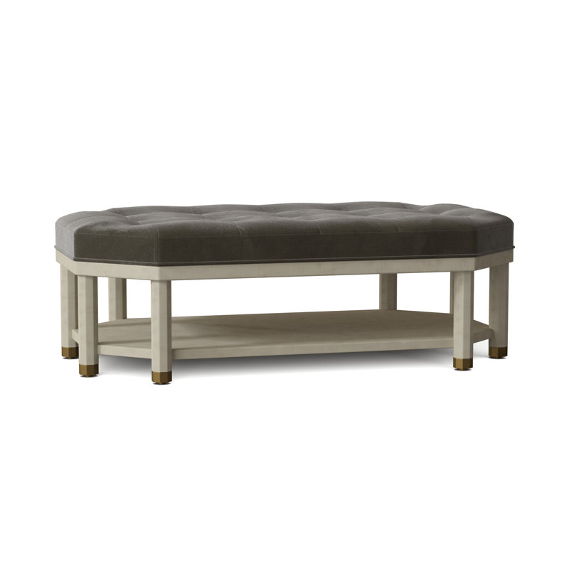Libby Langdon Upholstered Ottoman, Charcoal, Alabaster (3157 73)